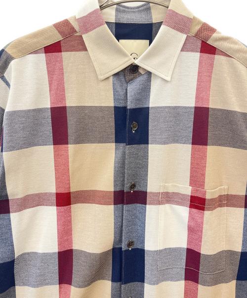 CRESTBRIDGE（クレストブリッジ）CRESTBRIDGE (クレストブリッジ) CRESTBRIDGE　半袖シャツ ベージュ×ネイビー サイズ:Lの古着・服飾アイテム