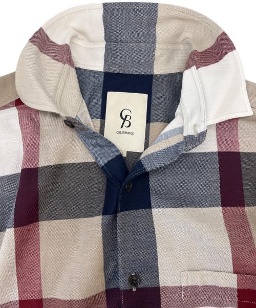 CRESTBRIDGE（クレストブリッジ）CRESTBRIDGE (クレストブリッジ) CRESTBRIDGE　半袖シャツ ベージュ×ネイビー サイズ:Lの古着・服飾アイテム