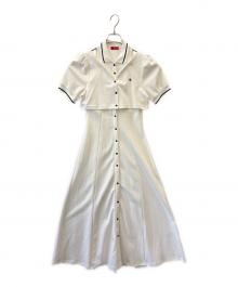 POLO BCS×DazzliN（ポロ・ビーシーエス×ダズリン）の古着「POLO BCS　dazzlin 半袖ワンピース」｜ホワイト