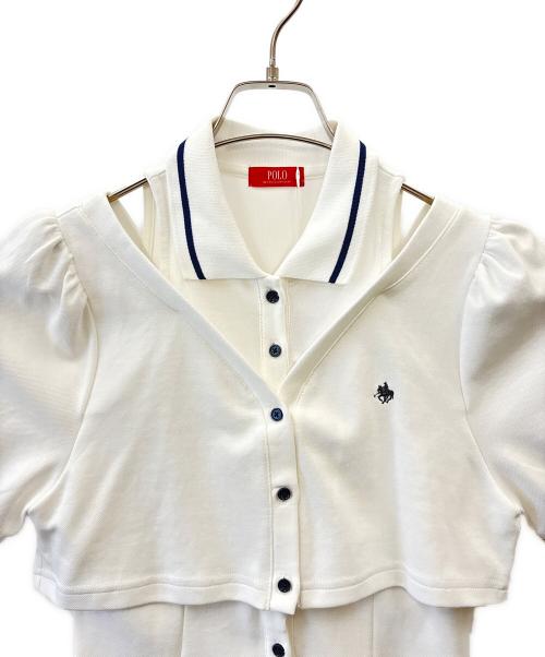 POLO BCS（ポロ・ビーシーエス）POLO BCS (ポロ・ビーシーエス) DazzliN (ダズリン) POLO BCS　dazzlin 半袖ワンピース ホワイト サイズ:Sの古着・服飾アイテム