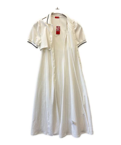 POLO BCS（ポロ・ビーシーエス）POLO BCS (ポロ・ビーシーエス) DazzliN (ダズリン) POLO BCS　dazzlin 半袖ワンピース ホワイト サイズ:Sの古着・服飾アイテム