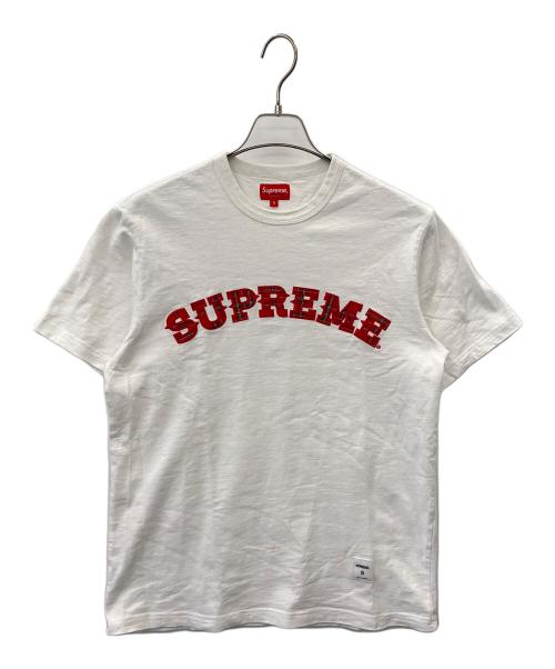 SUPREME（シュプリーム）Supreme (シュプリーム) Supreme　Plaid Applique S/S　半袖Tシャツ ホワイト サイズ:Sの古着・服飾アイテム