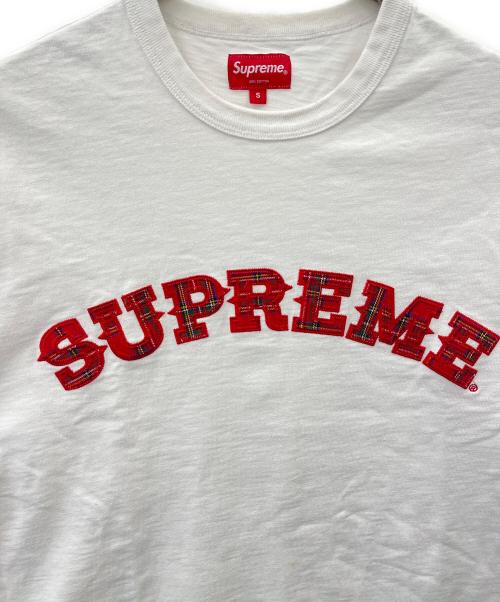 SUPREME（シュプリーム）Supreme (シュプリーム) Supreme　Plaid Applique S/S　半袖Tシャツ ホワイト サイズ:Sの古着・服飾アイテム