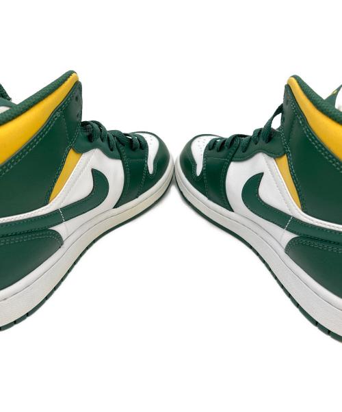 NIKE（ナイキ）NIKE (ナイキ) NIKE　Air Jordan 1 Mid　ハイカットスニーカー ホワイト×グリーン サイズ:２６の古着・服飾アイテム