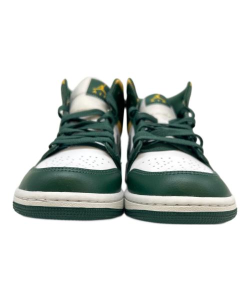 NIKE（ナイキ）NIKE (ナイキ) NIKE　Air Jordan 1 Mid　ハイカットスニーカー ホワイト×グリーン サイズ:２６の古着・服飾アイテム