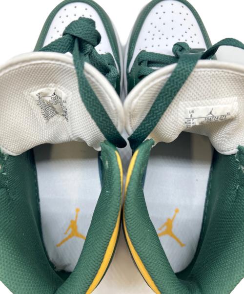 NIKE（ナイキ）NIKE (ナイキ) NIKE　Air Jordan 1 Mid　ハイカットスニーカー ホワイト×グリーン サイズ:２６の古着・服飾アイテム