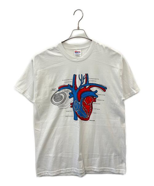 Hanes（ヘインズ）Hanes (ヘインズ) Hanes　プリントTシャツ　心臓 ホワイト サイズ:ADURT L (42-44)の古着・服飾アイテム