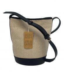 A.P.C.（アーペーセー）の古着「A.P.C. キャンバス　ショルダーバッグ」｜ベージュ×ブラック