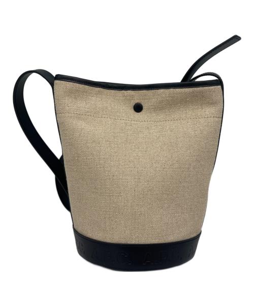 A.P.C.（アーペーセー）A.P.C. (アーペーセー) A.P.C. キャンバス　ショルダーバッグ ベージュ×ブラックの古着・服飾アイテム