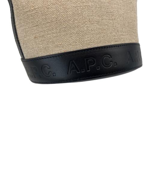 A.P.C.（アーペーセー）A.P.C. (アーペーセー) A.P.C. キャンバス　ショルダーバッグ ベージュ×ブラックの古着・服飾アイテム