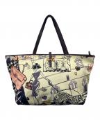 Salvatore Ferragamoサルヴァトーレ フェラガモ）の古着「Salvatore Ferragamo　ガンチーニ　ナイロントートバッグ」｜アイボリー×パープル