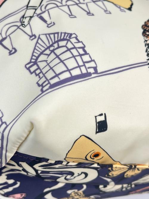 Salvatore Ferragamo（サルヴァトーレ フェラガモ）Salvatore Ferragamo (サルヴァトーレ フェラガモ) Salvatore Ferragamo　ガンチーニ　ナイロントートバッグ アイボリー×パープルの古着・服飾アイテム