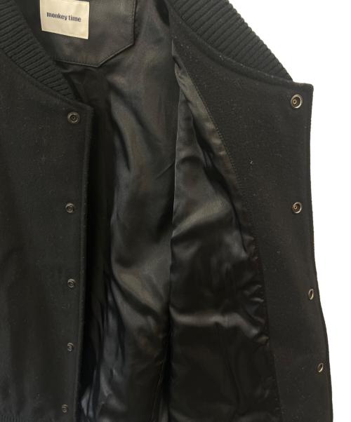 MONKEY TIME（モンキータイム）MONKEY TIME (モンキータイム) MONKEY TIME　袖革ブルゾン ブラック サイズ:XLの古着・服飾アイテム