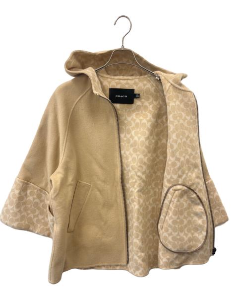 COACH（コーチ）COACH (コーチ) COACH ウールケープ ベージュ サイズ:XS/Sの古着・服飾アイテム