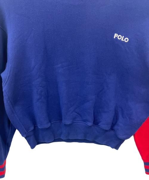 POLO RALPH LAUREN（ポロ・ラルフローレン）POLO RALPH LAUREN (ポロ・ラルフローレン) POLO RALPH LAUREN　スウェット　Pワッペン ブルー×レッド サイズ:Sの古着・服飾アイテム