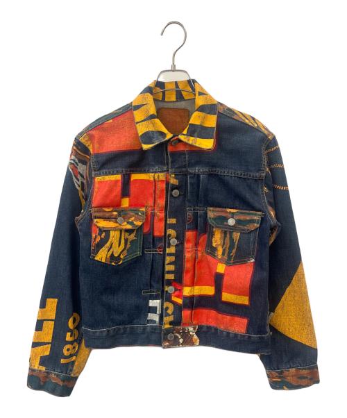 LEVI'S（リーバイス）LEVI'S (リーバイス) LEVI'S　バナープリントデニムジャケット　95年製 ネイビー サイズ:不明の古着・服飾アイテム