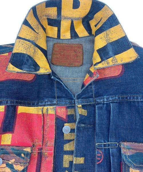 LEVI'S（リーバイス）LEVI'S (リーバイス) LEVI'S　バナープリントデニムジャケット　95年製 ネイビー サイズ:不明の古着・服飾アイテム