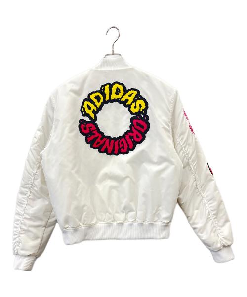 adidas（アディダス）adidas (アディダス) adidas　ボンバージャケット ホワイトの古着・服飾アイテム