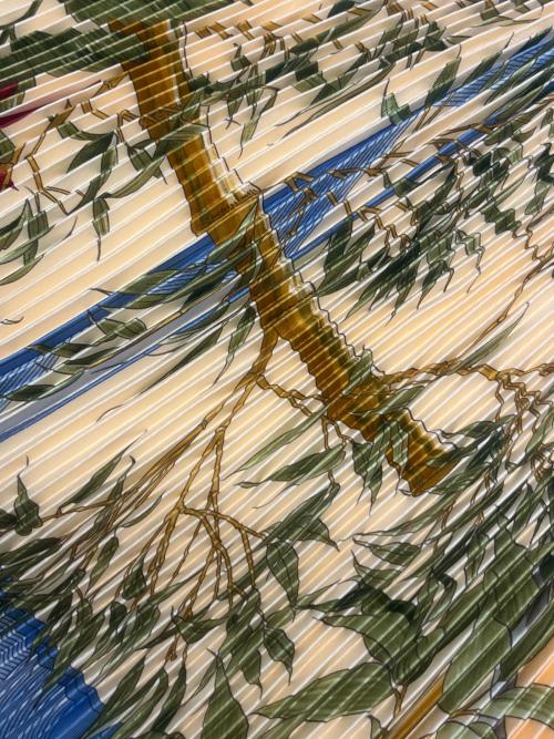 HERMES（エルメス）HERMES (エルメス) HERMES　プリーツスカーフ オレンジの古着・服飾アイテム