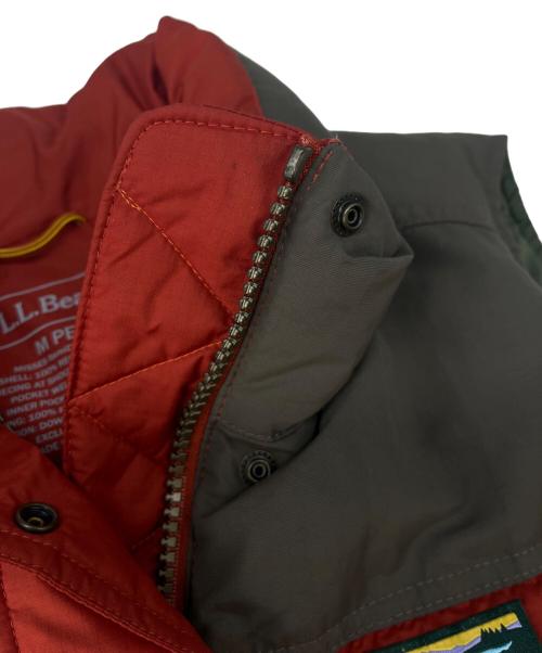 L.L.Bean（エルエルビーン）L.L.Bean (エルエルビーン) L.L.Bean ダウンベスト レッド×ブラウン サイズ:Mの古着・服飾アイテム