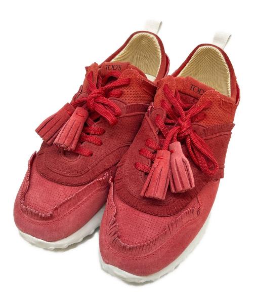 TOD'S（トッズ）TOD'S (トッズ) TOD'S　フリンジスニーカー レッド サイズ:37の古着・服飾アイテム