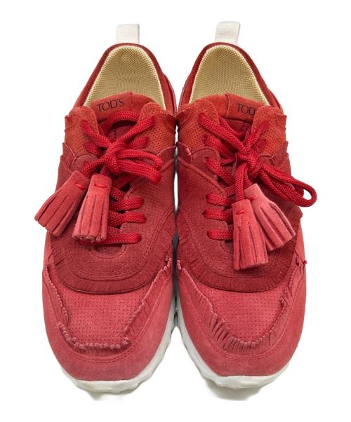 TOD'S（トッズ）TOD'S (トッズ) TOD'S　フリンジスニーカー レッド サイズ:37の古着・服飾アイテム
