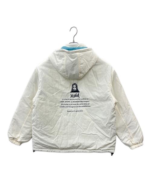 X-GIRL（エックスガール）X-GIRL (エックスガール) X-girl  REVERSIBLE QUILTED JACKET アイボリー×グリーン サイズ:Sの古着・服飾アイテム