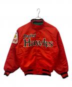 RAWLINGS×福岡ダイエーホークスローリングス×フクオカダイエーホークス）の古着「RAWLINGS × 福岡ダイエーホークス スタジャン」｜レッド×ブラウン