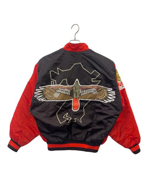 RAWLINGS（ローリングス）RAWLINGS (ローリングス) 福岡ダイエーホークス (フクオカダイエーホークス) RAWLINGS × 福岡ダイエーホークス スタジャン レッド×ブラウン サイズ:Lの古着・服飾アイテム