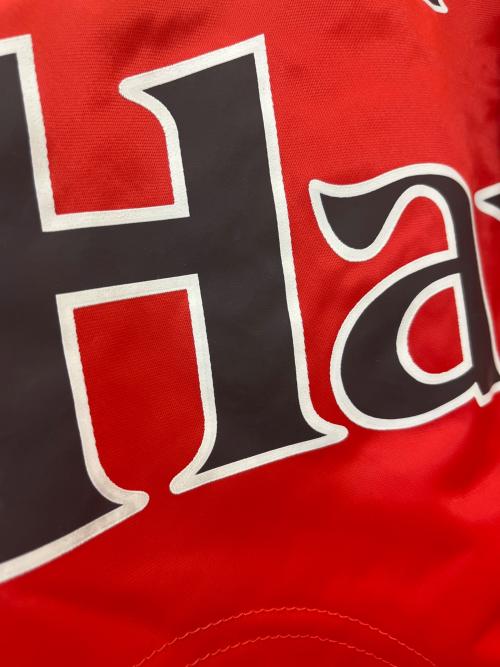 RAWLINGS（ローリングス）RAWLINGS (ローリングス) 福岡ダイエーホークス (フクオカダイエーホークス) RAWLINGS × 福岡ダイエーホークス スタジャン レッド×ブラウン サイズ:Lの古着・服飾アイテム