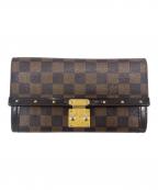 LOUIS VUITTONルイ ヴィトン）の古着「LOUIS VUITTON　ダミエ　ポルトフォイユ・ヴェニス　長財布」｜ブラウン
