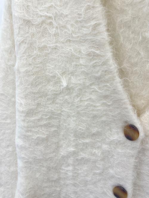 Rosarymoon（ロザリームーン）ROSARYMOON (ロザリームーン) ROSARYMOON　厚手カーディガン オフホワイト サイズ:Fの古着・服飾アイテム