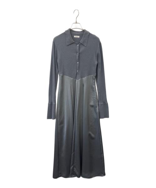 FRAY ID（フレイ アイディー）FRAY ID (フレイ アイディー) FRAY ID　ポロカラーニットコンビワンピ グレー サイズ:Fの古着・服飾アイテム