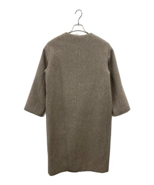 IENA（イエナ）IENA (イエナ) IENA ラムウールノーカラーロングコート グレー サイズ:38の古着・服飾アイテム
