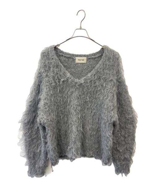 THE TOE（ザ・トゥー）THE TOE (ザ・トゥー) THE TOE  Pigalle shaggy Vneck knit グレー サイズ:Fの古着・服飾アイテム