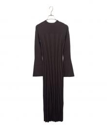 anuans（アニュアンス）の古着「anuans　ランダムリブニットタイトワンピース」｜ブラウン