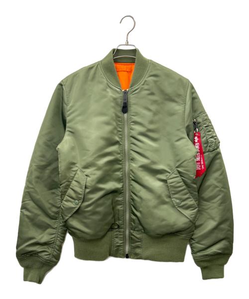 ALPHA（アルファ）ALPHA (アルファ) ALPHA　リバーシブルMA-1ジャケット オリーブ×オレンジ サイズ:XLの古着・服飾アイテム