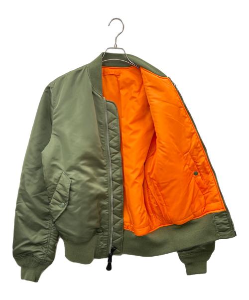 ALPHA（アルファ）ALPHA (アルファ) ALPHA　リバーシブルMA-1ジャケット オリーブ×オレンジ サイズ:XLの古着・服飾アイテム