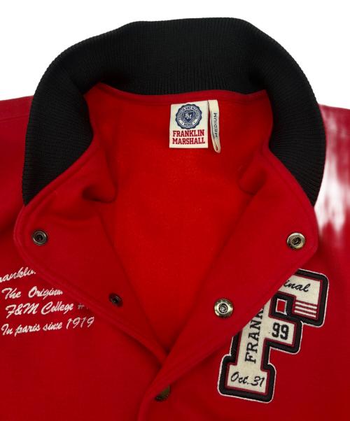 Franklin & Marshall（フランクリン＆マーシャル）Franklin & Marshall (フランクリン＆マーシャル) Franklin & Marshall　スタジャン レッド×ブラック サイズ:MEDIUMの古着・服飾アイテム