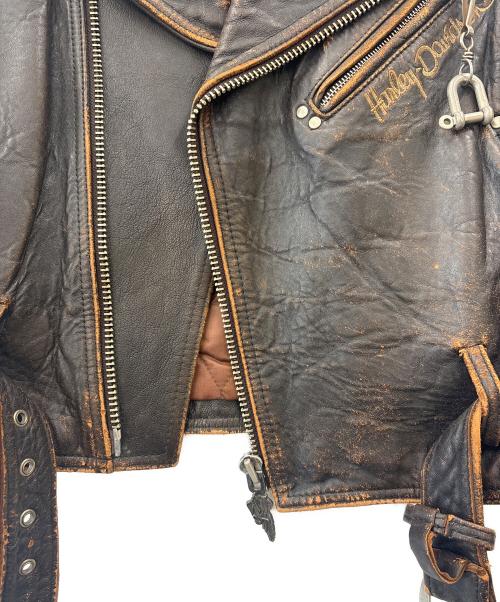 HARLEY-DAVIDSON（ハーレーダビッドソン）HARLEY-DAVIDSON (ハーレーダビッドソン) HARLEY-DAVIDSON　ダブルライダースベスト ブラウン サイズ:Ｍの古着・服飾アイテム
