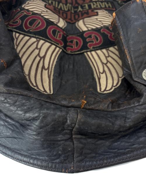 HARLEY-DAVIDSON（ハーレーダビッドソン）HARLEY-DAVIDSON (ハーレーダビッドソン) HARLEY-DAVIDSON　ダブルライダースベスト ブラウン サイズ:Ｍの古着・服飾アイテム