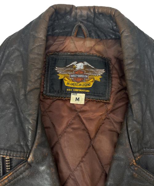 HARLEY-DAVIDSON（ハーレーダビッドソン）HARLEY-DAVIDSON (ハーレーダビッドソン) HARLEY-DAVIDSON　ダブルライダースベスト ブラウン サイズ:Ｍの古着・服飾アイテム