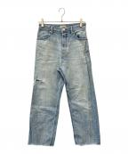 YANUK×金子綾ヤヌーク×カネコアヤ）の古着「YANUK　金子綾　ボーイズ クロップドデニムパンツ」｜ブルー