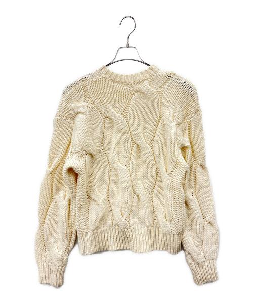 FRAY ID（フレイ アイディー）FRAY ID (フレイ アイディー) FRAY ID　ハンドケーブルボックスニット　厚手ニット アイボリー サイズ:Fの古着・服飾アイテム