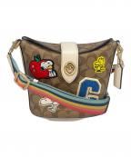COACHコーチ）の古着「COACH シグネチャー　スヌーピーコラボ　ショルダーバッグ」