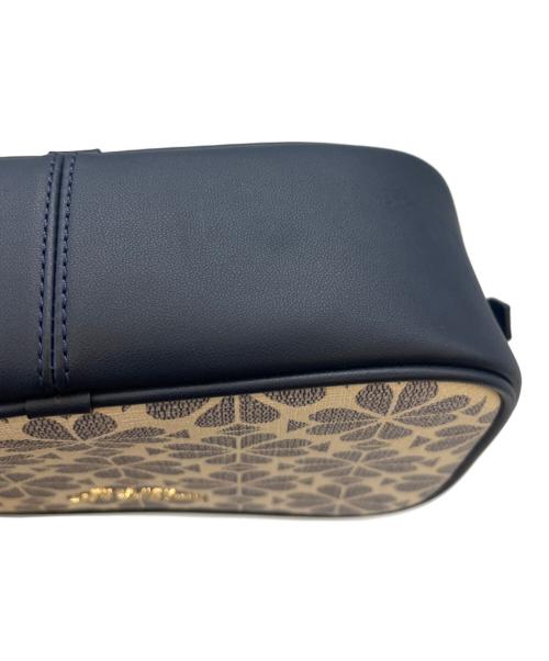 Kate Spade（ケイトスペード）Kate Spade (ケイトスペード) Kate Spade フラワーコーテッドキャンバス ショルダーバッグ ホワイト×ネイビーの古着・服飾アイテム