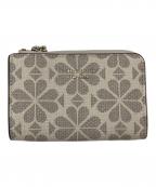 Kate Spadeケイトスペード）の古着「Kate Spade　フラワーコーテッドキャンバス　コインケース」｜アイボリー