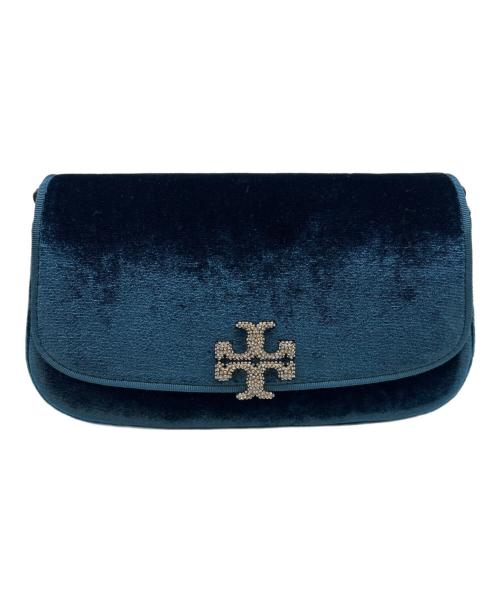 TORY BURCH（トリーバーチ）TORY BURCH (トリーバーチ) TORY BURCH　ベルベット2WAYショルダーバッグ ブルーの古着・服飾アイテム