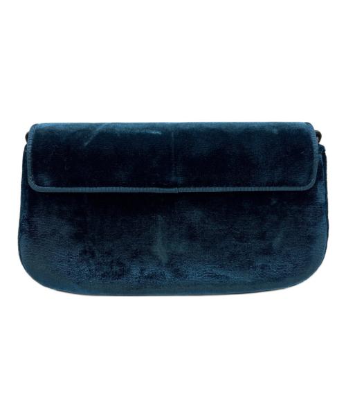 TORY BURCH（トリーバーチ）TORY BURCH (トリーバーチ) TORY BURCH　ベルベット2WAYショルダーバッグ ブルーの古着・服飾アイテム