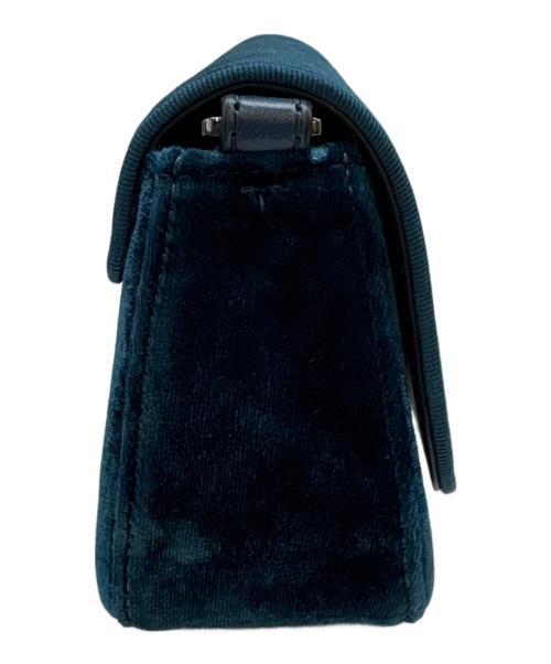 TORY BURCH（トリーバーチ）TORY BURCH (トリーバーチ) TORY BURCH　ベルベット2WAYショルダーバッグ ブルーの古着・服飾アイテム